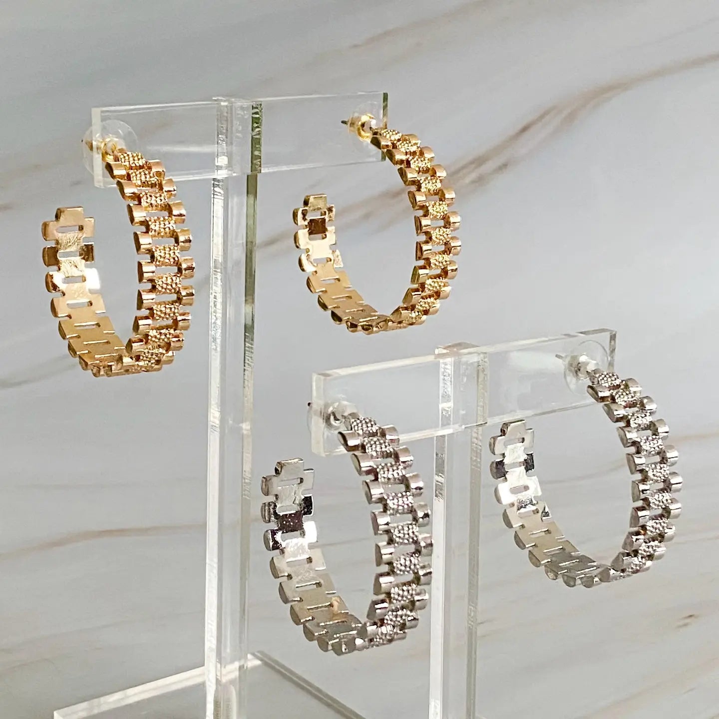 Watch Band Hoop Earrings