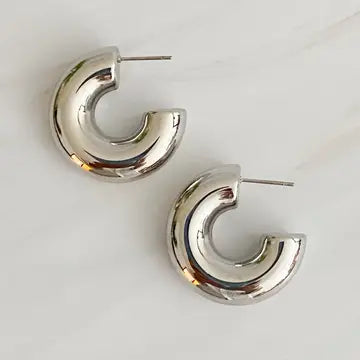 Polished Hollow Hoop Earrings