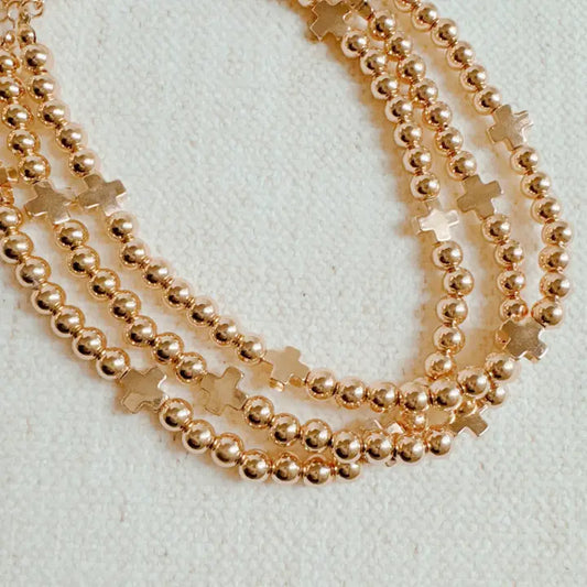 Triple Layer Cross Necklace