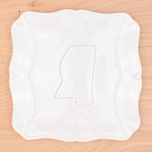 Mississippi Embossed Square Platter