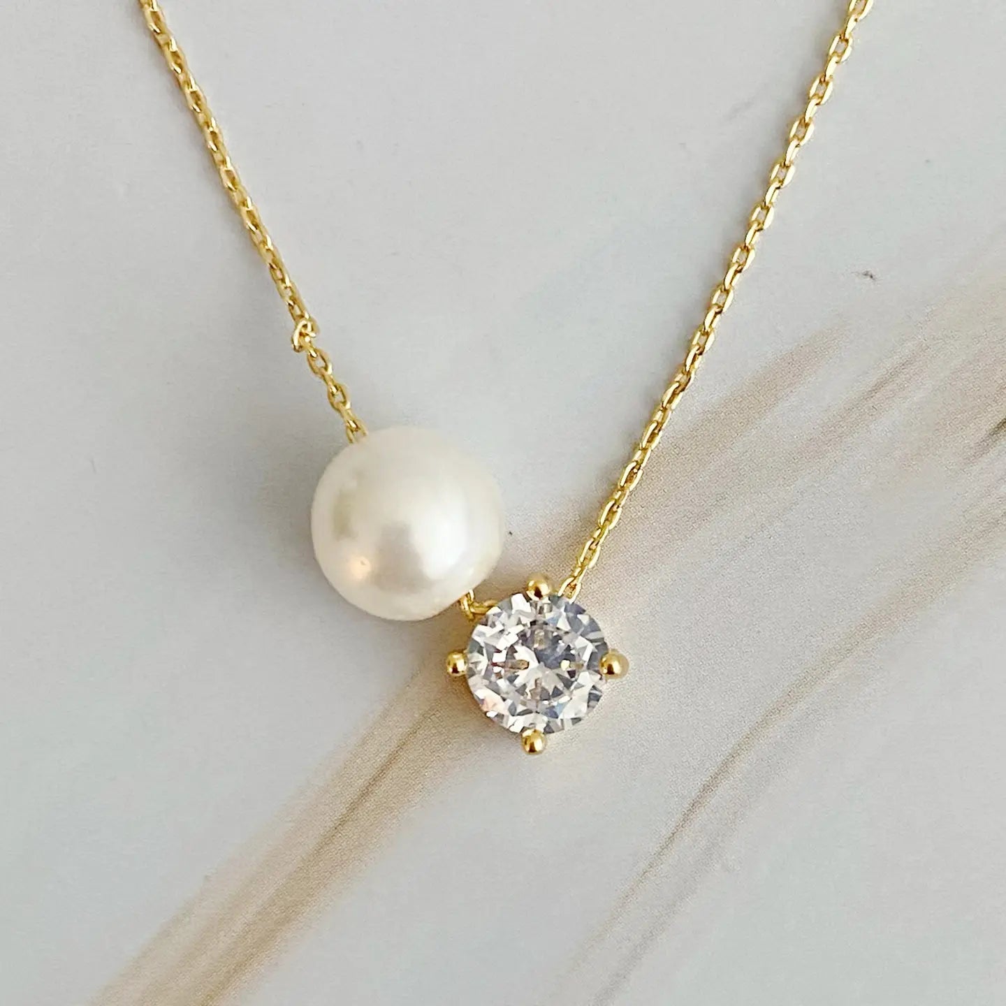 Pearl & Diamond Necklace