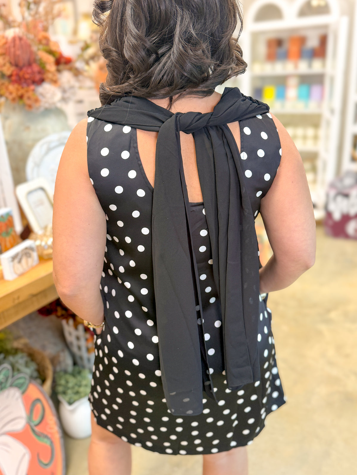 Black Polka Dot Mini Dress