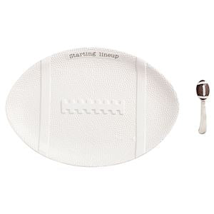 White Football Platter
