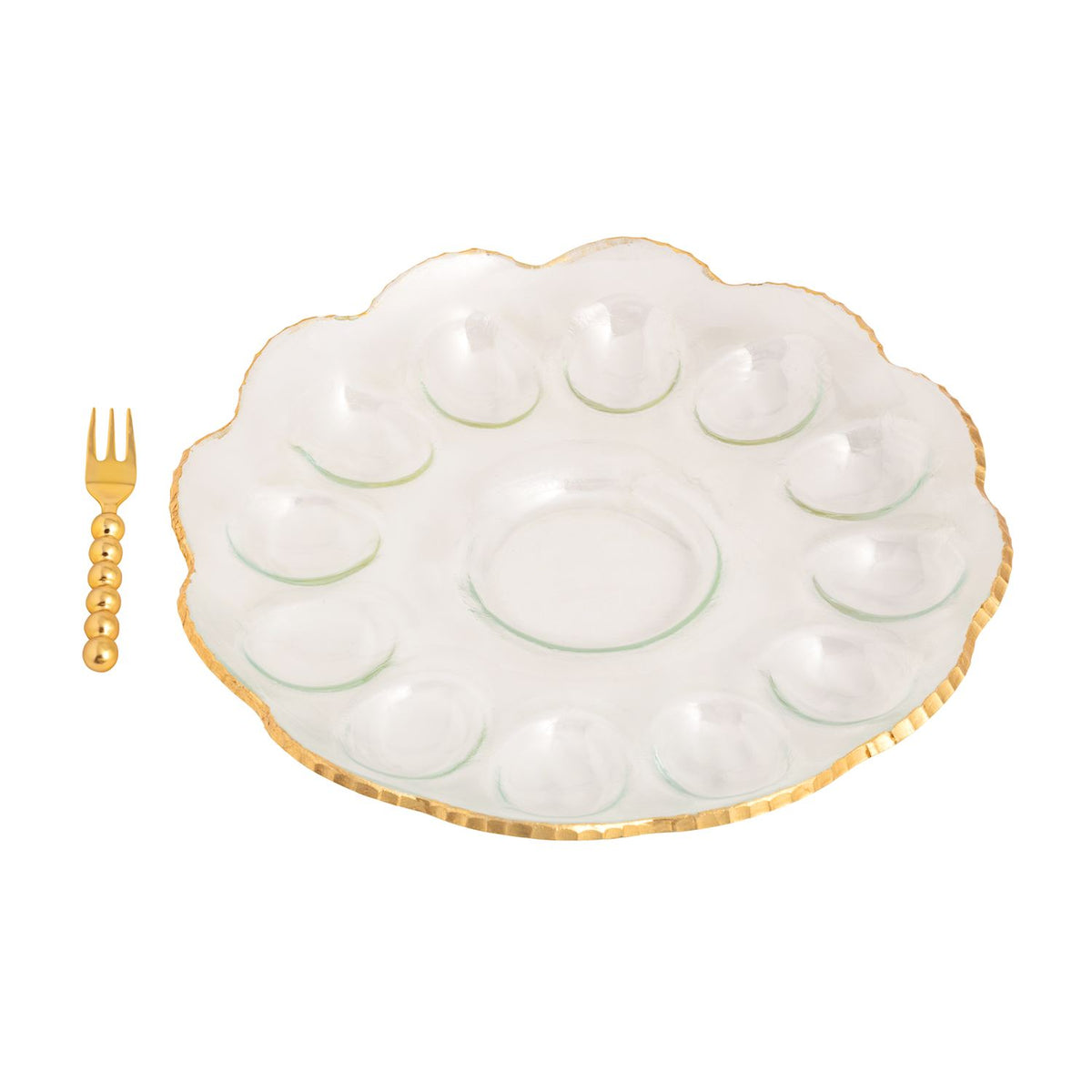 Gold Edge Deviled Egg Tray Set