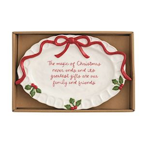 Bow Whimsical Christmas Sentiment Plate