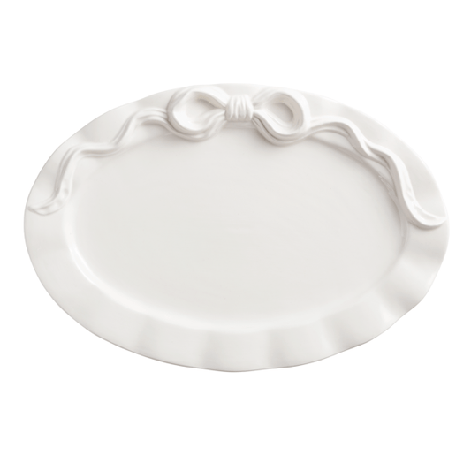 White Bow Serving Platter