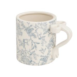 Blue Toile Bow Mug