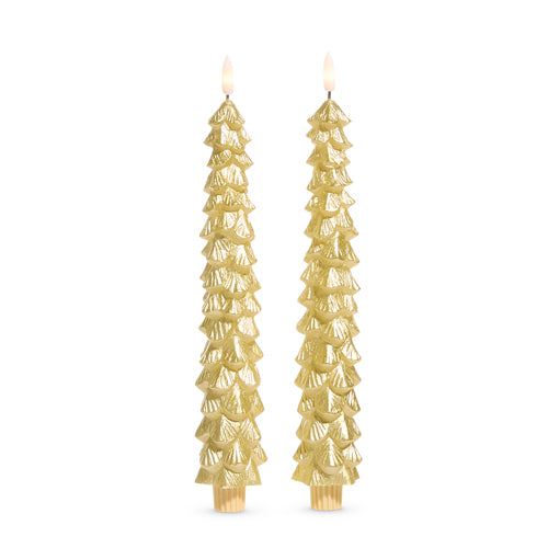 Flameless Gold Tree Candles