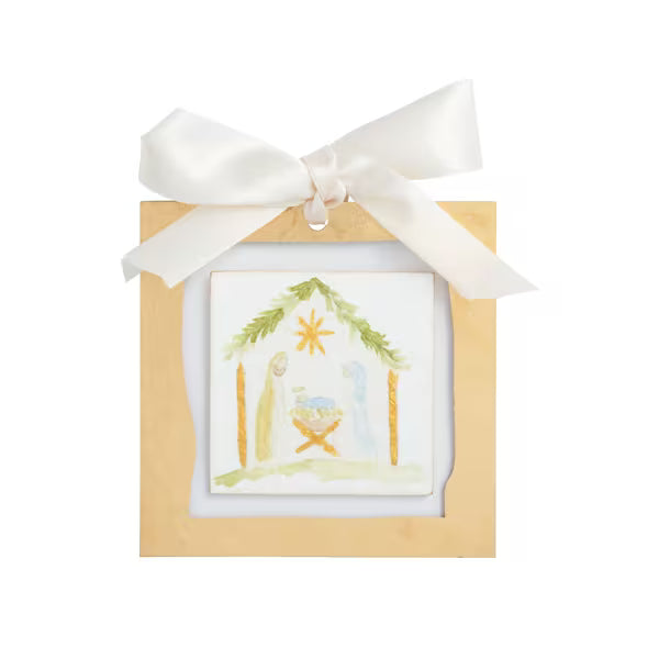 Gold Nativity Ornament