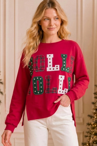 Holly Jolly Patchwork Sweatshirt