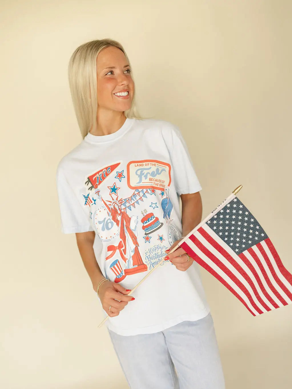 USA Sticker Patch Tee