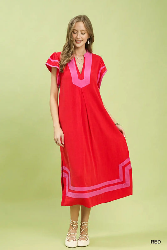 Red Trimmed Treat Dress