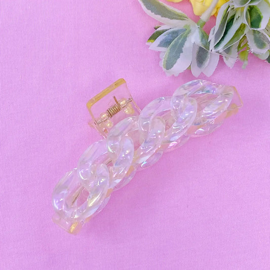 White Link Hair Claw Clip