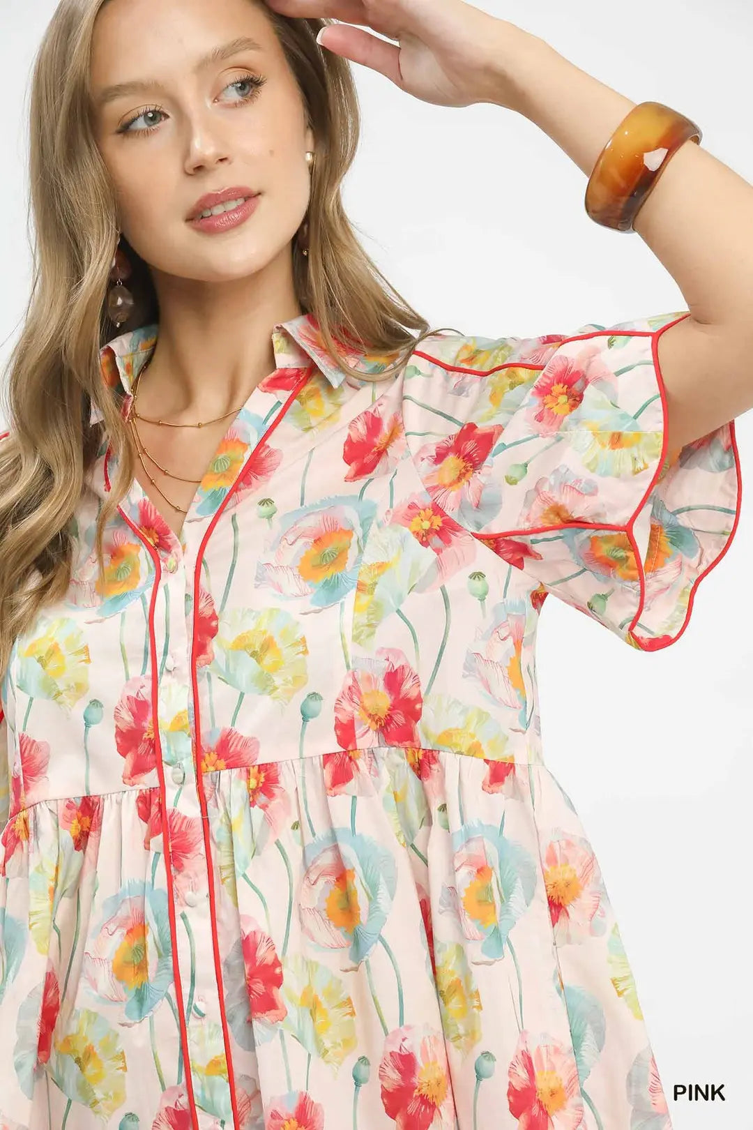 Pink Floral Flirty Dress