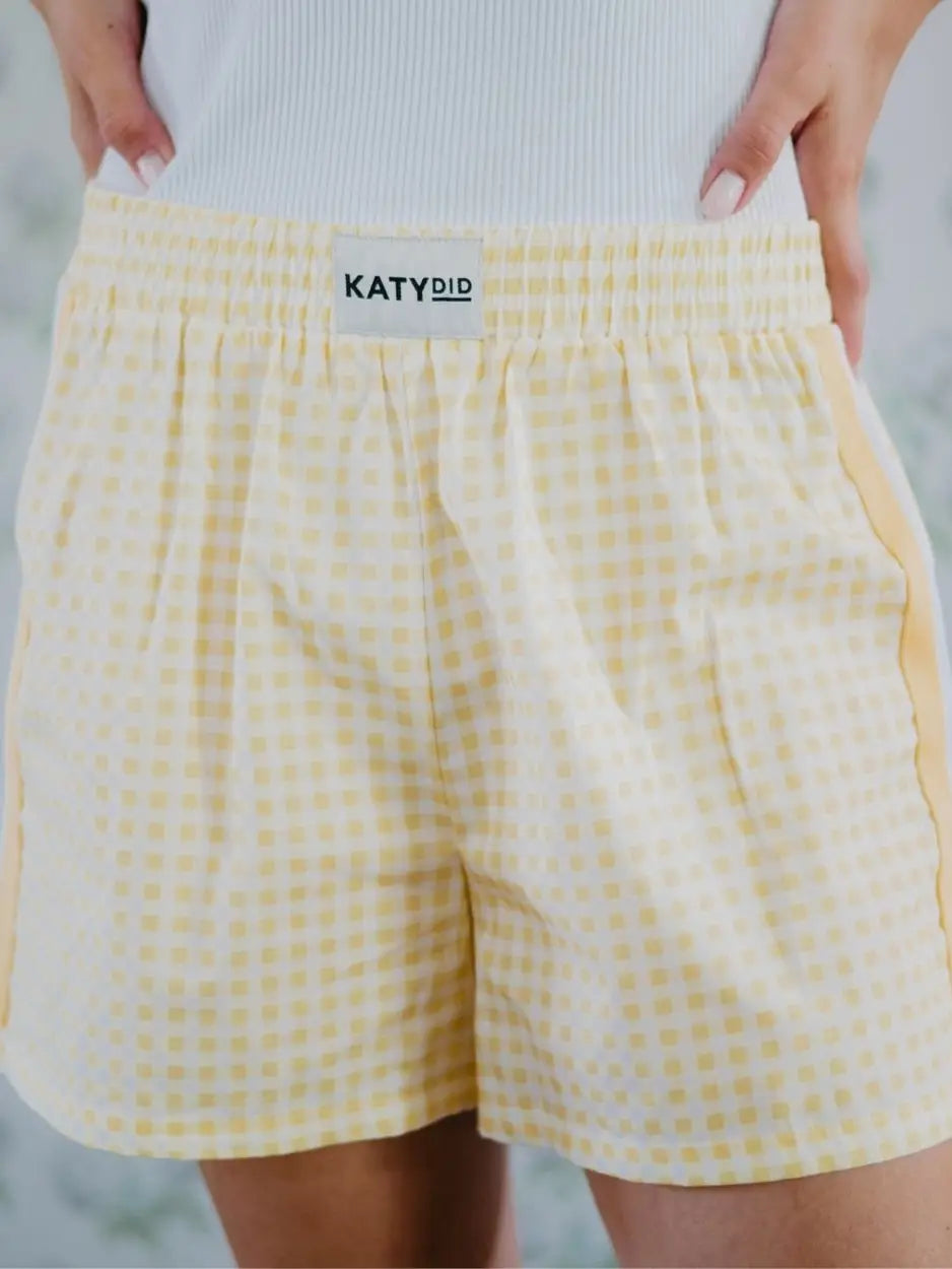 Yellow Gingham Boxer Shorts
