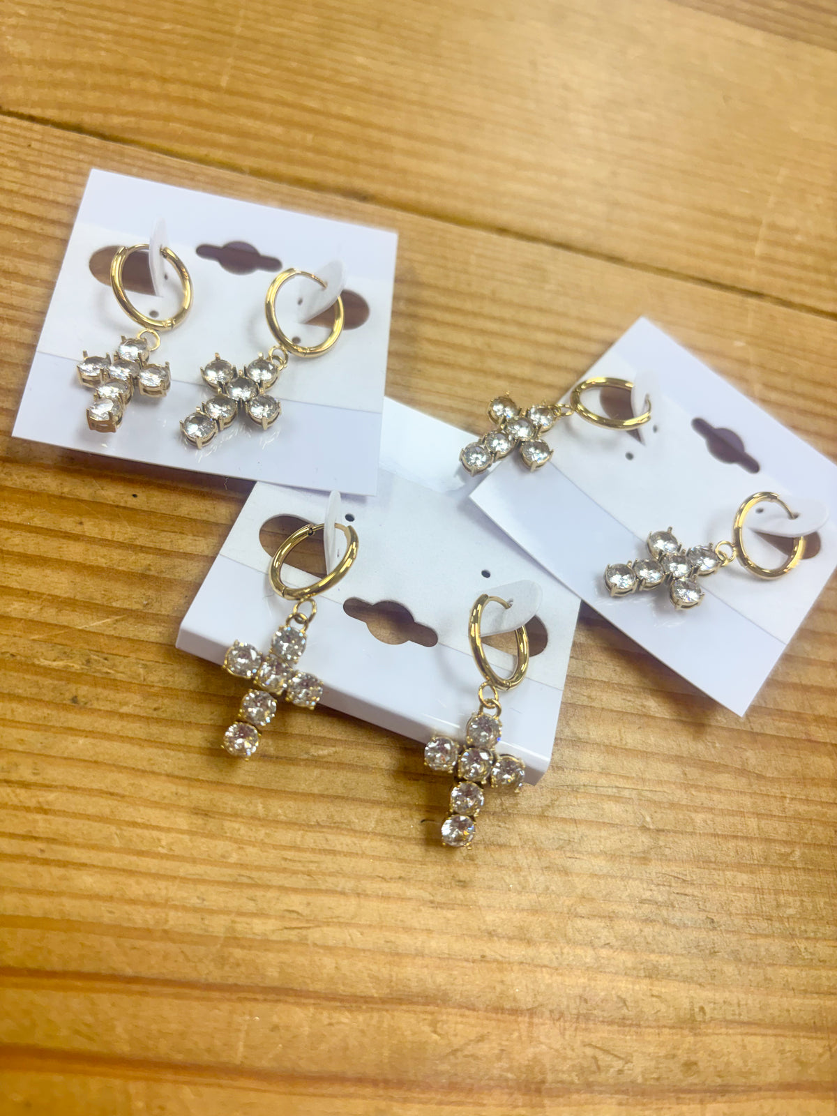 Sparkly Cross Huggies