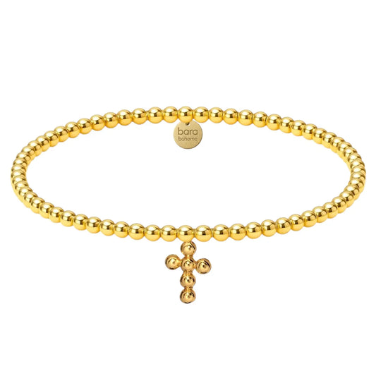 Bubble Cross Charm Bracelet