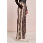 Lace Trim Leopard Drawstring Pants