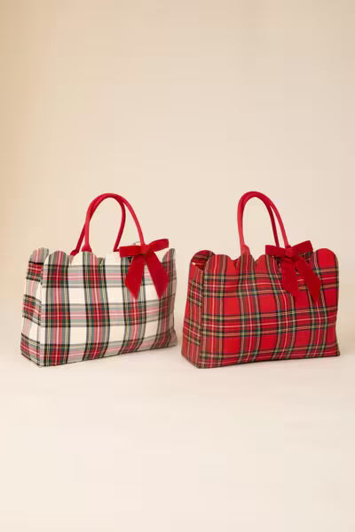 Tartan Scallop Tote