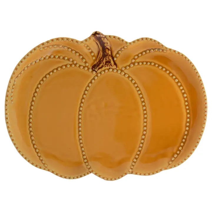 9.75" Orange Beaded Pumpkin