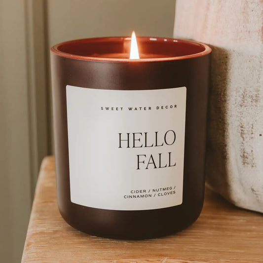 Hello Fall Brown Jar