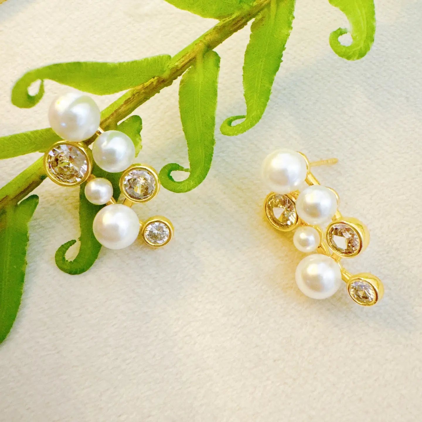 Jeweled Pearl Earrings