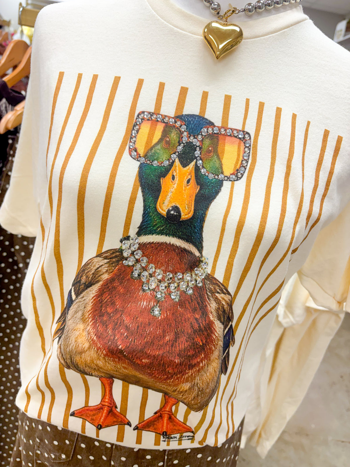 Stripe Duck with Crystals