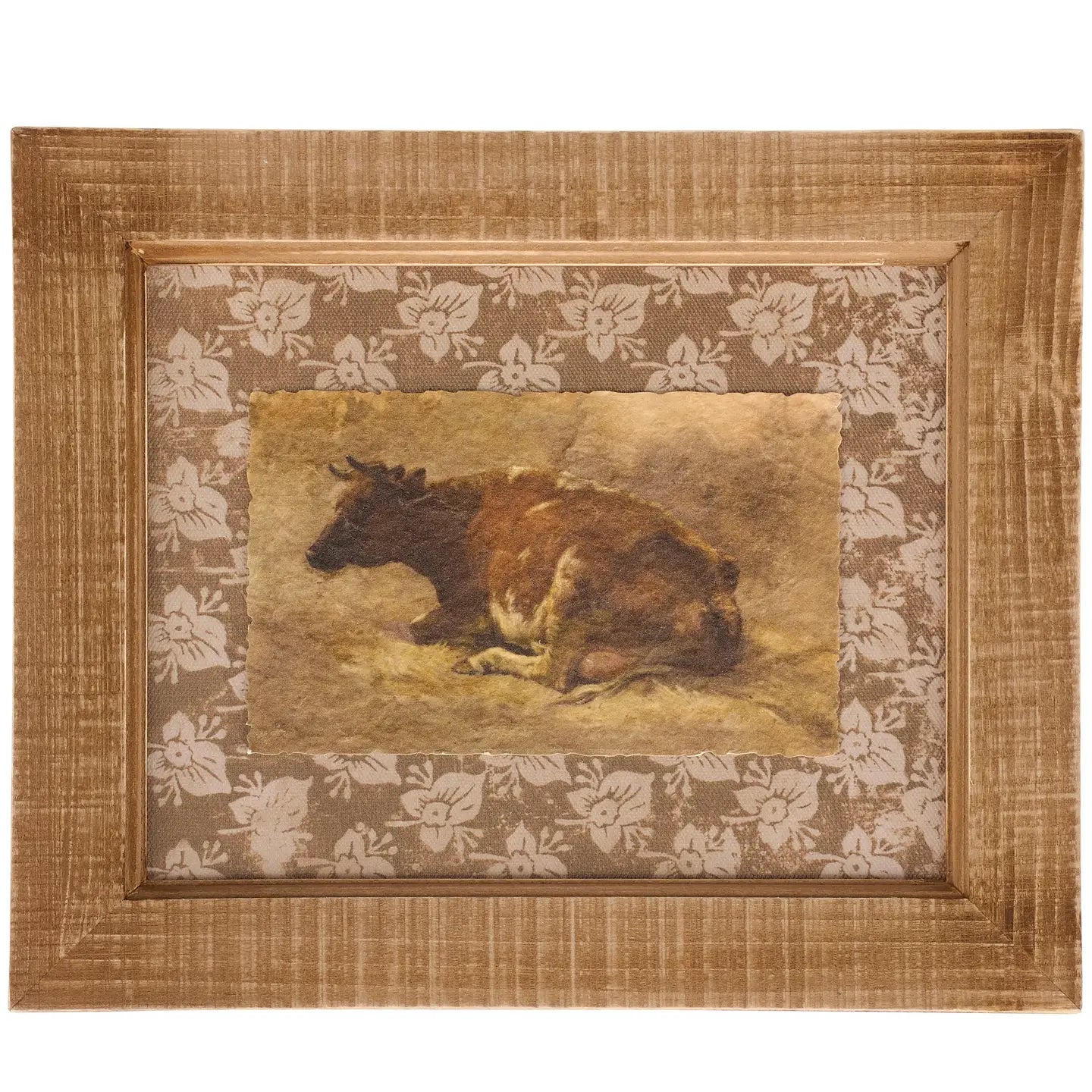 Vintage Cow Framed Art
