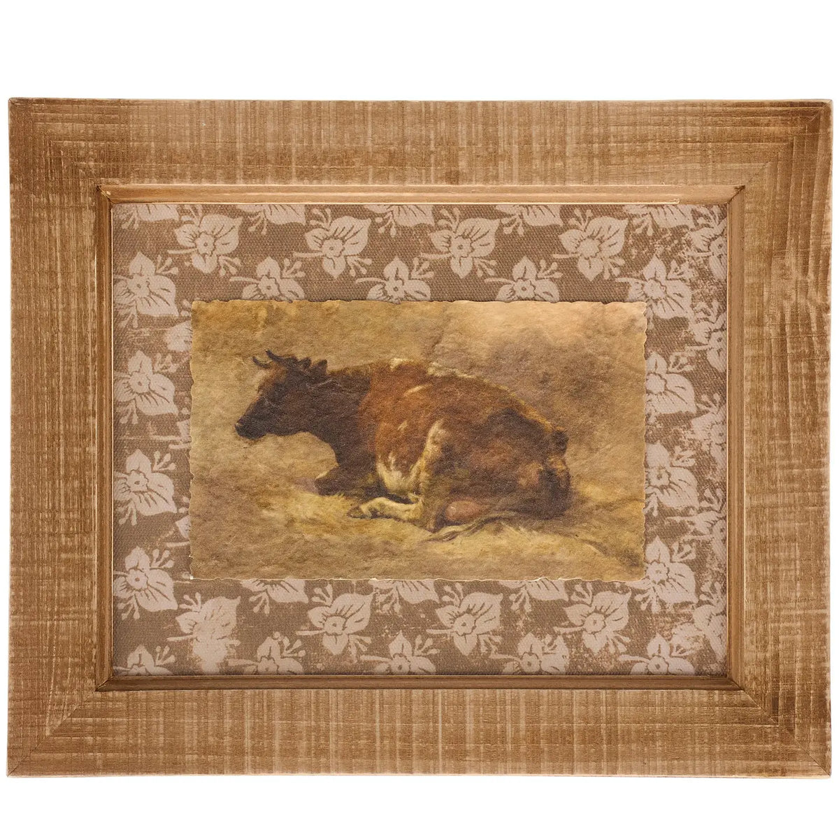 Vintage Cow Framed Art