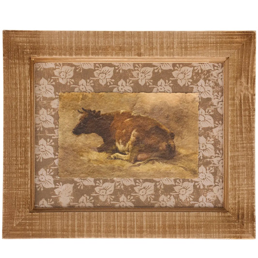 Vintage Cow Framed Art