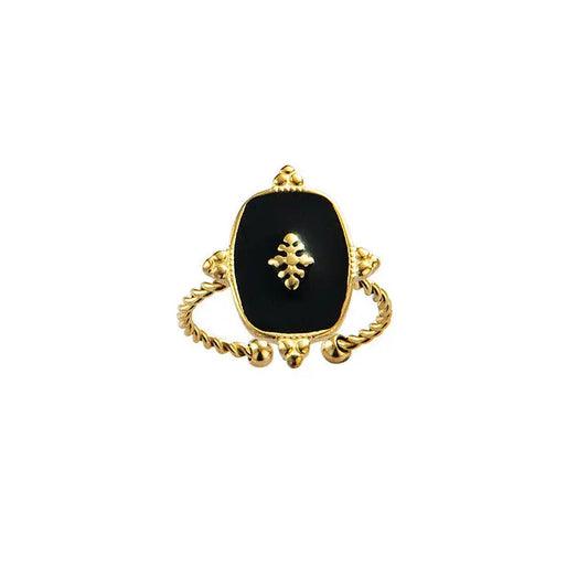 Black Vintage Adjustable Ring