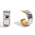 Mixed Metal Beaded Hoops