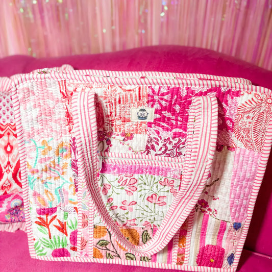 Pink City Zipper Tote