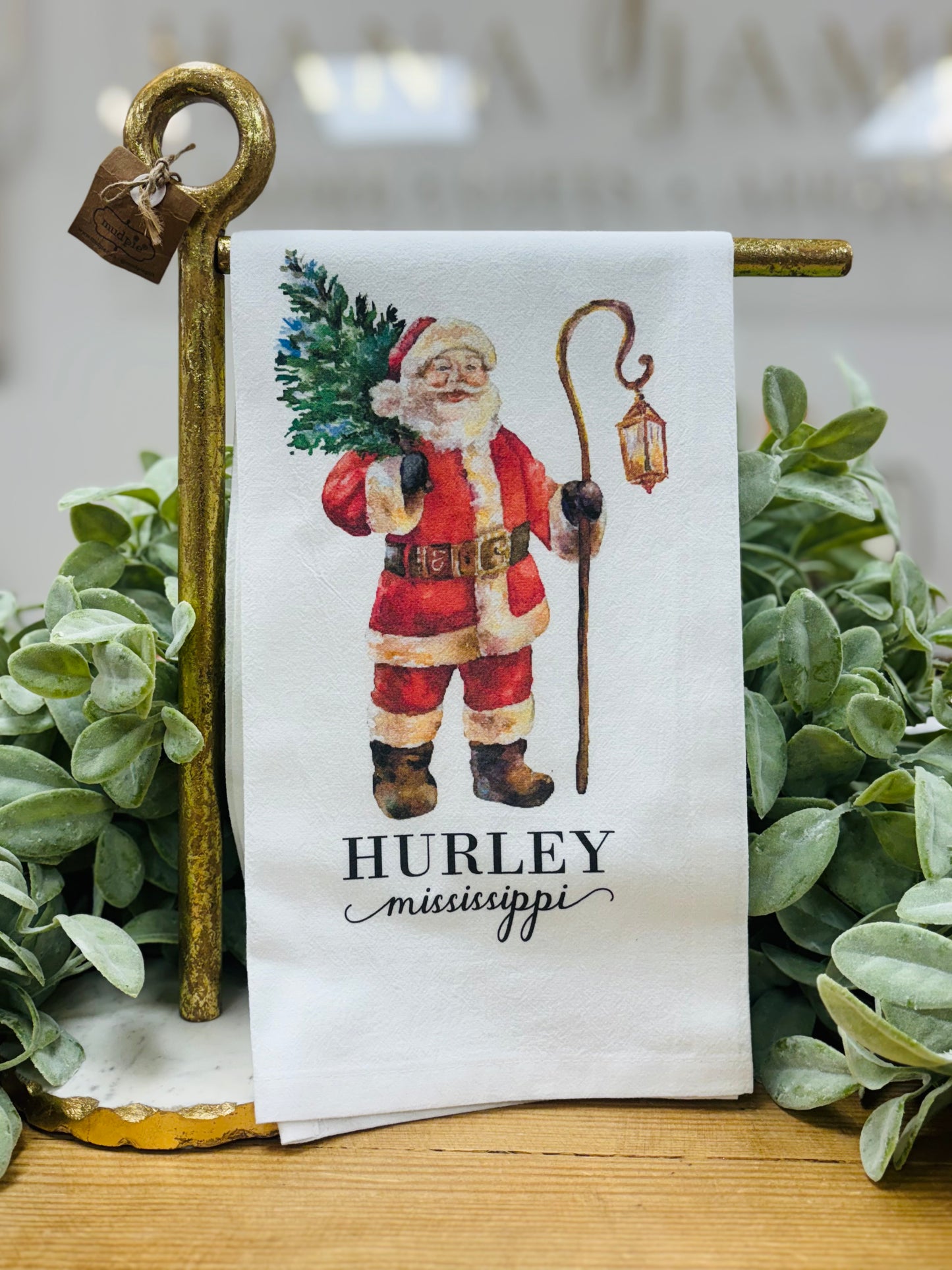 Santa Hurley Tea Towel