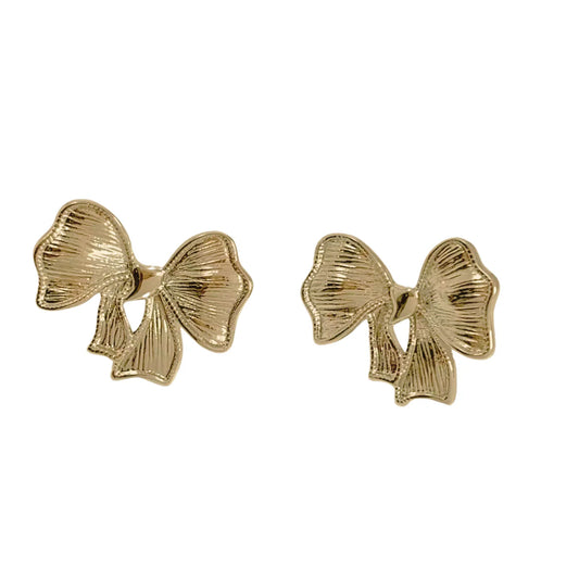 Gold Bow Earrings