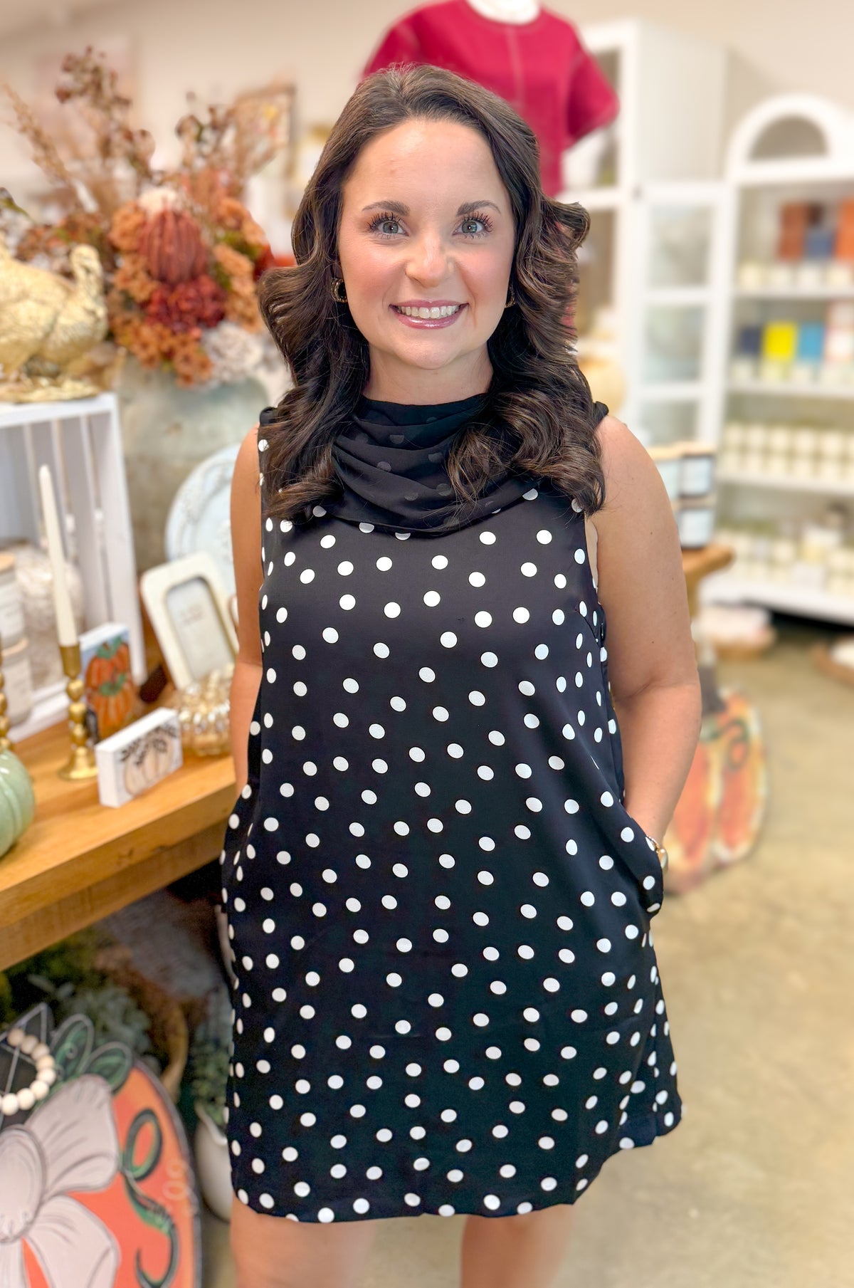Black Polka Dot Mini Dress