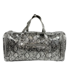 Silver Python Duffel Bag