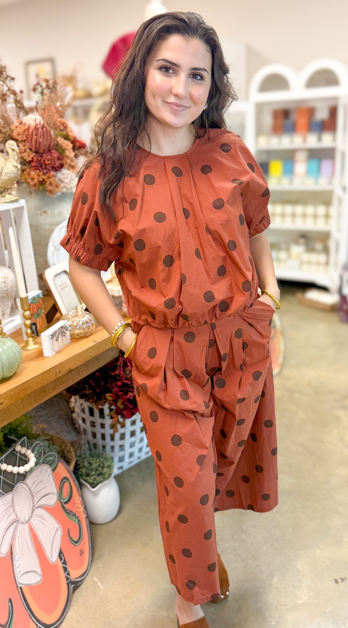 Rust Polka Dot Set