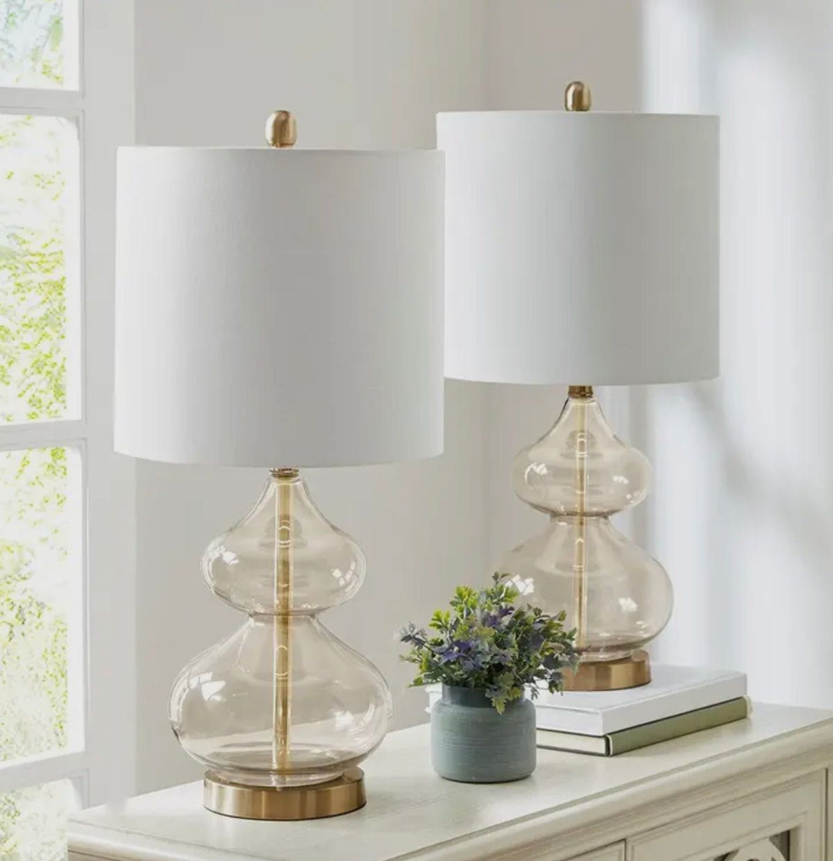 Clear Glass Base Table Lamp