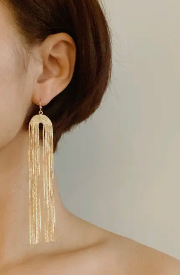 Strands Of Chain Drop Earrings