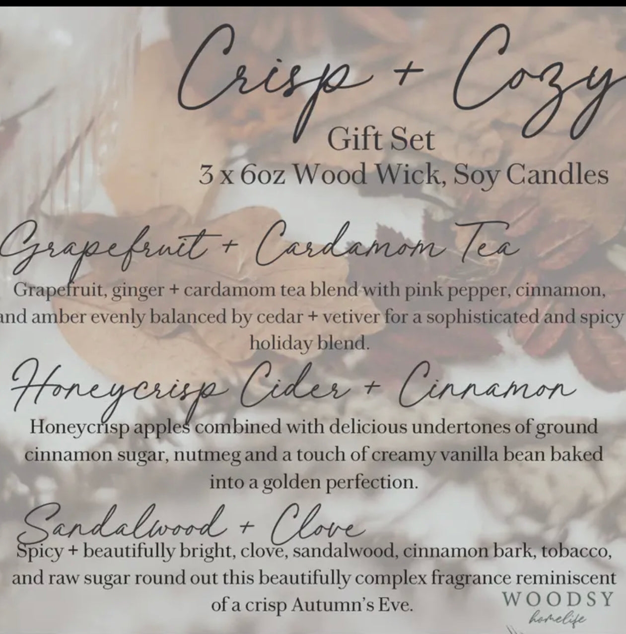 Crisp & Cozy /3 x 6oz Candle Gift Set