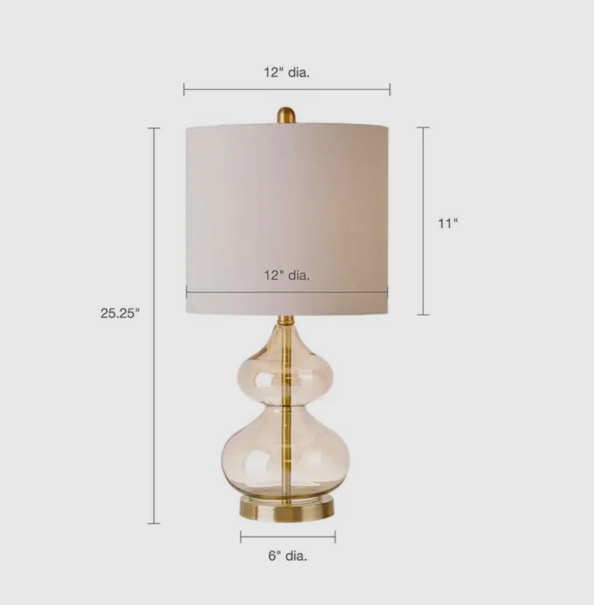 Clear Glass Base Table Lamp