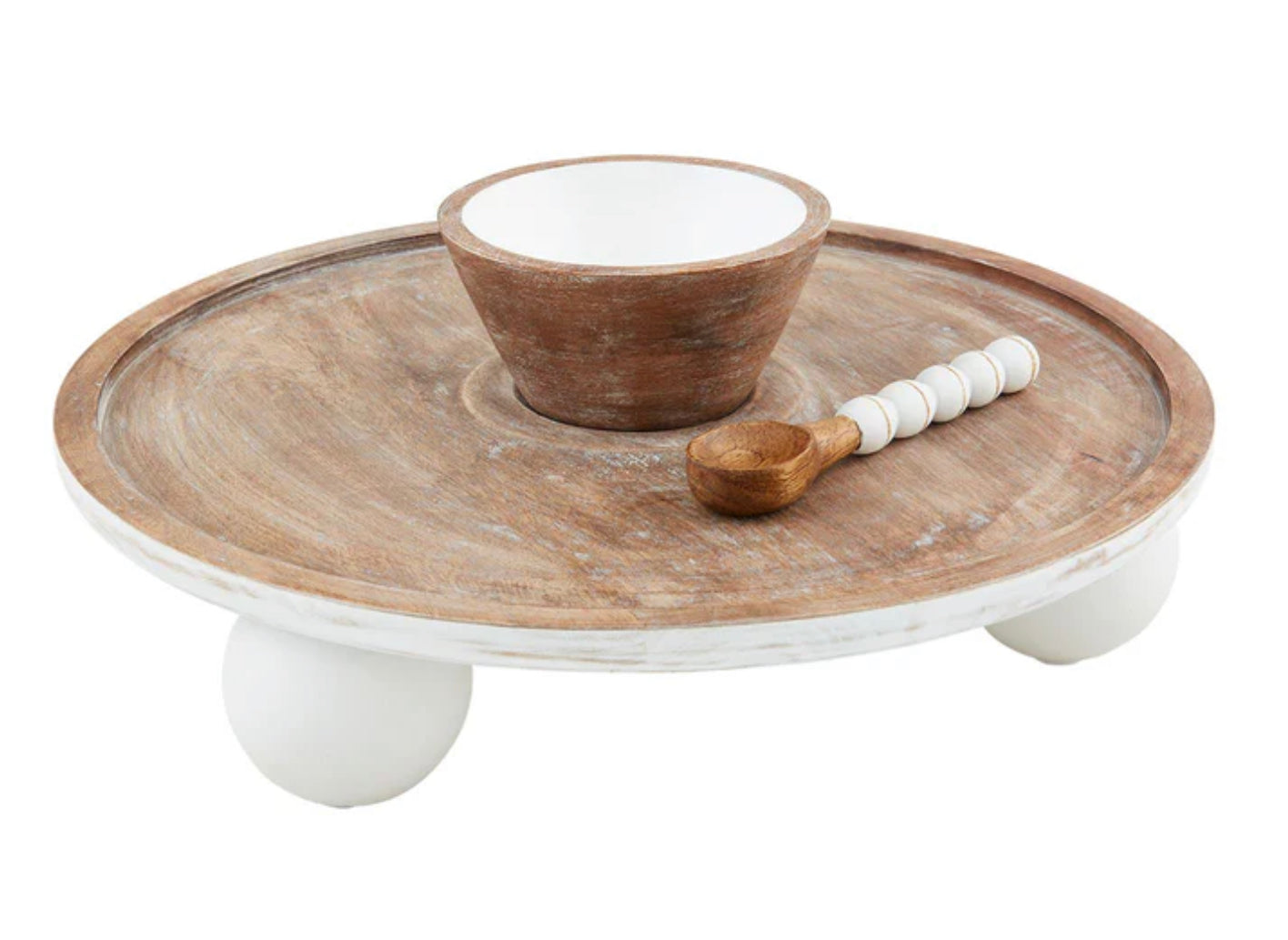 Mud Pie Bead Footed Chip & Dip Set