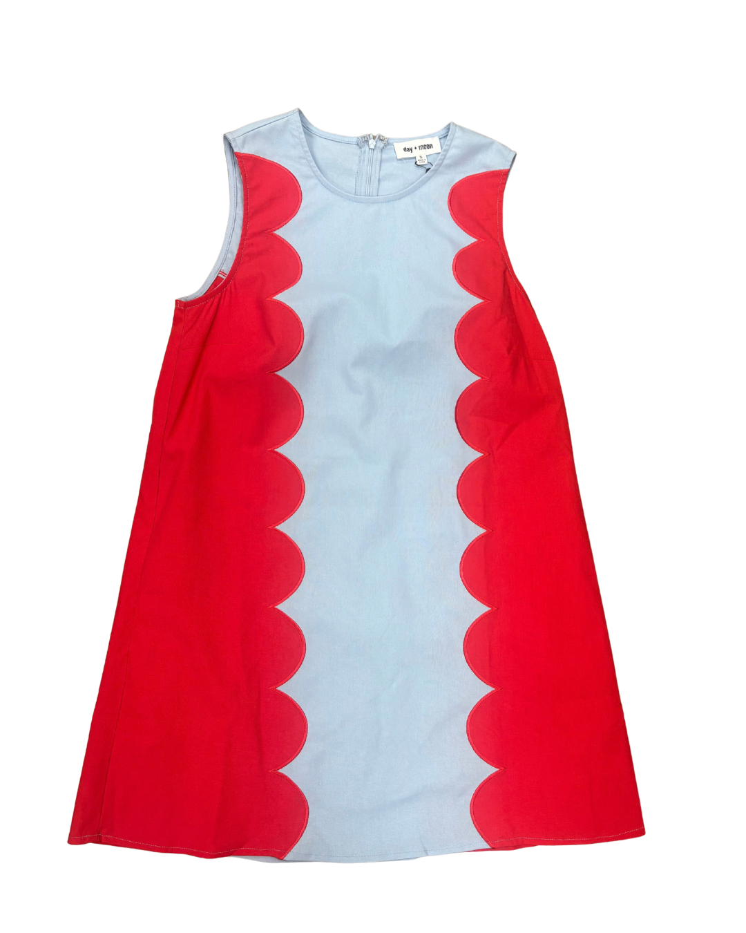 Blue & Red Scallop Dress