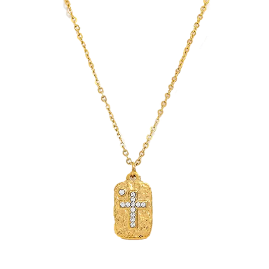 Hammered Cross Necklace