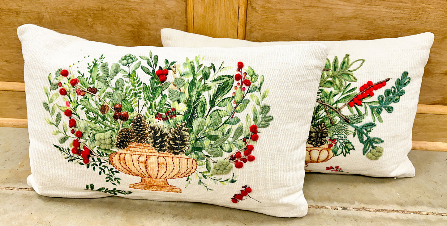 Christmas Floral Pillow