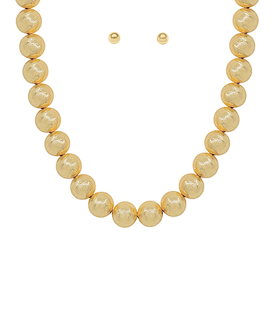 Gold Metallic Beaded Necklace