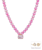 Beaded Necklace with Crystal