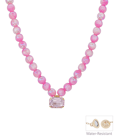 Beaded Necklace with Crystal