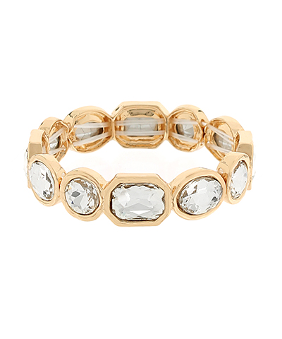 Gold Chunky Clear Crystal Bracelet